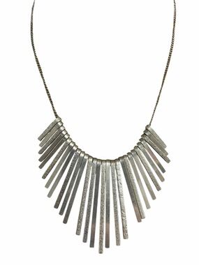 Vintage NY & Co. Silver Tone Fringe Bib Necklace